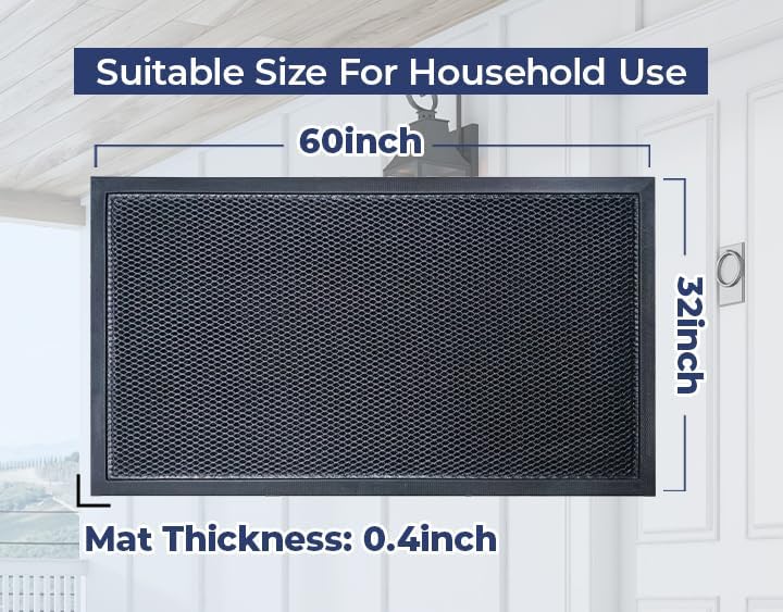 Muddy Mat® Meshy Mat™ Door Mat Heavy-Duty Quick-Dry Floor Mat, Sand & Dirt Trapper for Indoor & Outdoor, Ideal for Entrance, Mudrooms,Patios & Garages,Low-Profile,Non-Slip,Washable– Black 17"x30"x0.4"