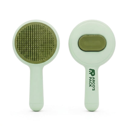 Argo's Pack - Pet Brush for Shedding - Self-Cleaning Slicker Brush for Cats and Dogs, Gently Removes Mats and Tangled Fur, Professional Grooming Tool for Long & Short Haired Pets, Hair Remover