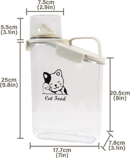Dog Food Storage Container Airtight Portable Dog Food Container with Handled Lid and Pour Spout,Food Storage for Dog Dry Food Small Pet Food Container with Measuring Cup for Home, Travel,2.8L