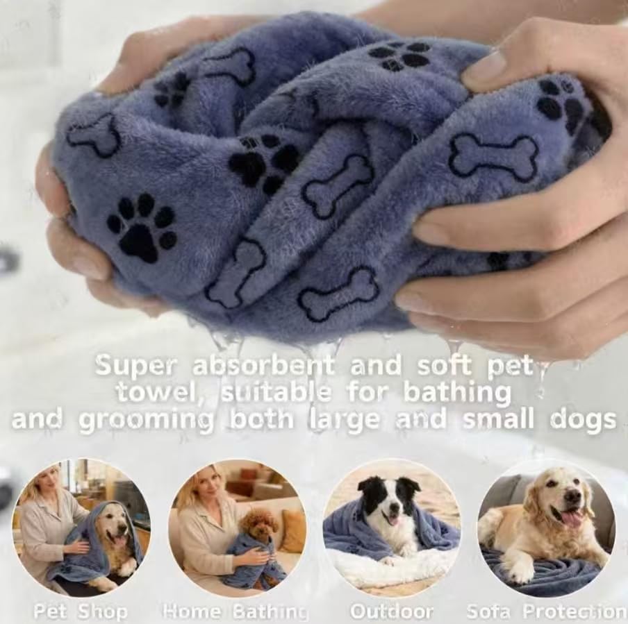 3PCS Dog Bath Supplies,Dog Bath Brush | Dog Washing Gloves | Dog Towel 40'' X 23.6'',Super Absorbent and Soft Pet Grooming Towel, Perfect Shower & Grooming Supplies for Dogs (A-3 Kits)