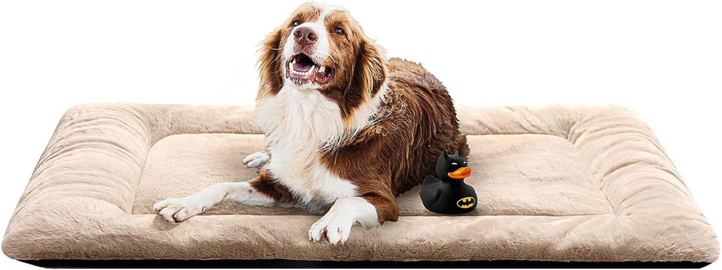 Dog Beds Crate Pad for Medium/Large Dogs Fit Metal,Ultra Soft, Washable & Anti-Slip Kennel Pad for Dogs Cozy Sleeping Mat,Gray 36inch