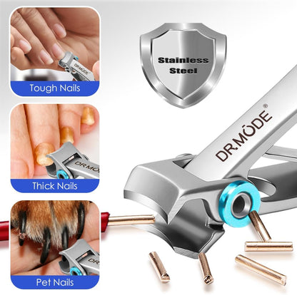 Toenail Clippers for Seniors Thick Toenails, Upgrade Angled Head Large Toe Nail Clippers for Men with Wide Jaw Opening, Sharp Heavy Duty Fingernail Clipper Cutter with Catcher Long Handle -Black