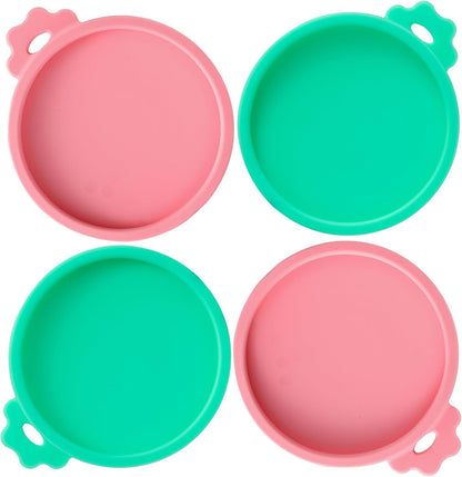 Comtim 4 Pack Can Covers for Dog Food Cans, Silicone Pet Dog Food Can Covers Lids for 13 oz 12.5 oz 13.5 oz Cans...or Cat Food Cans 6 oz, Reusable Can Toppers Can Saver Covers for Canned Goods