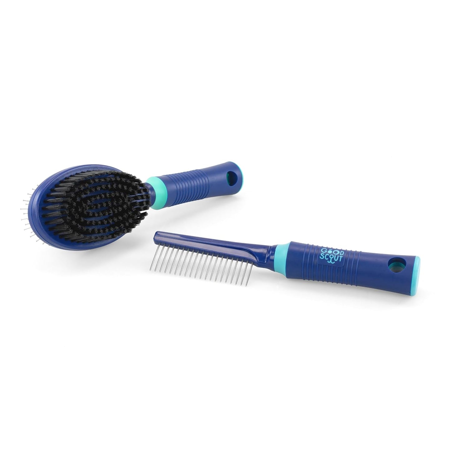 Good Scout 2-Piece Deshedding Tool Set with Self-Cleaning Slicker Brush & Dual-Head for Dogs & Cats, Gentle, Safe & Effective Grooming Tool for Short or Long Haired Animals