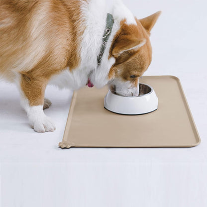 AUDWUD Silicone Waterproof Pet Feeding Mats,Anti Slip Bowl Pad,Dog Mat for Food and Water