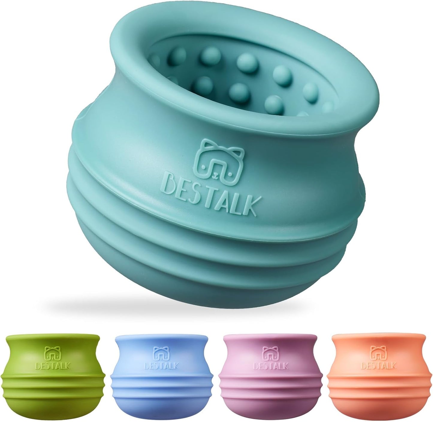 Dog Enrichment Treat Toy, Long-Lasting Wobbly Interactive Freeze Lick Toys for Dogs, Stuffable Puzzle Feeder Toy for Boredom, Silicone Treat Dispensing Chew Toy (Baby Blue,S)