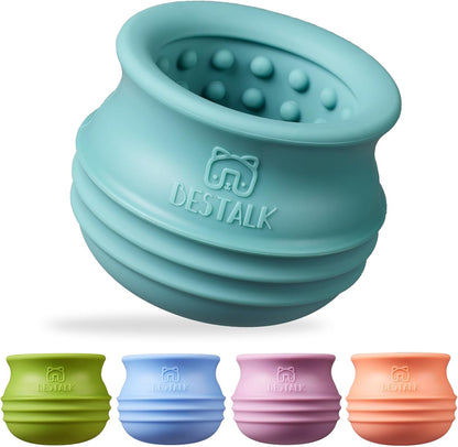 Dog Enrichment Treat Toy, Long-Lasting Wobbly Interactive Freeze Lick Toys for Dogs, Stuffable Puzzle Feeder Toy for Boredom, Silicone Treat Dispensing Chew Toy (Baby Blue,S)
