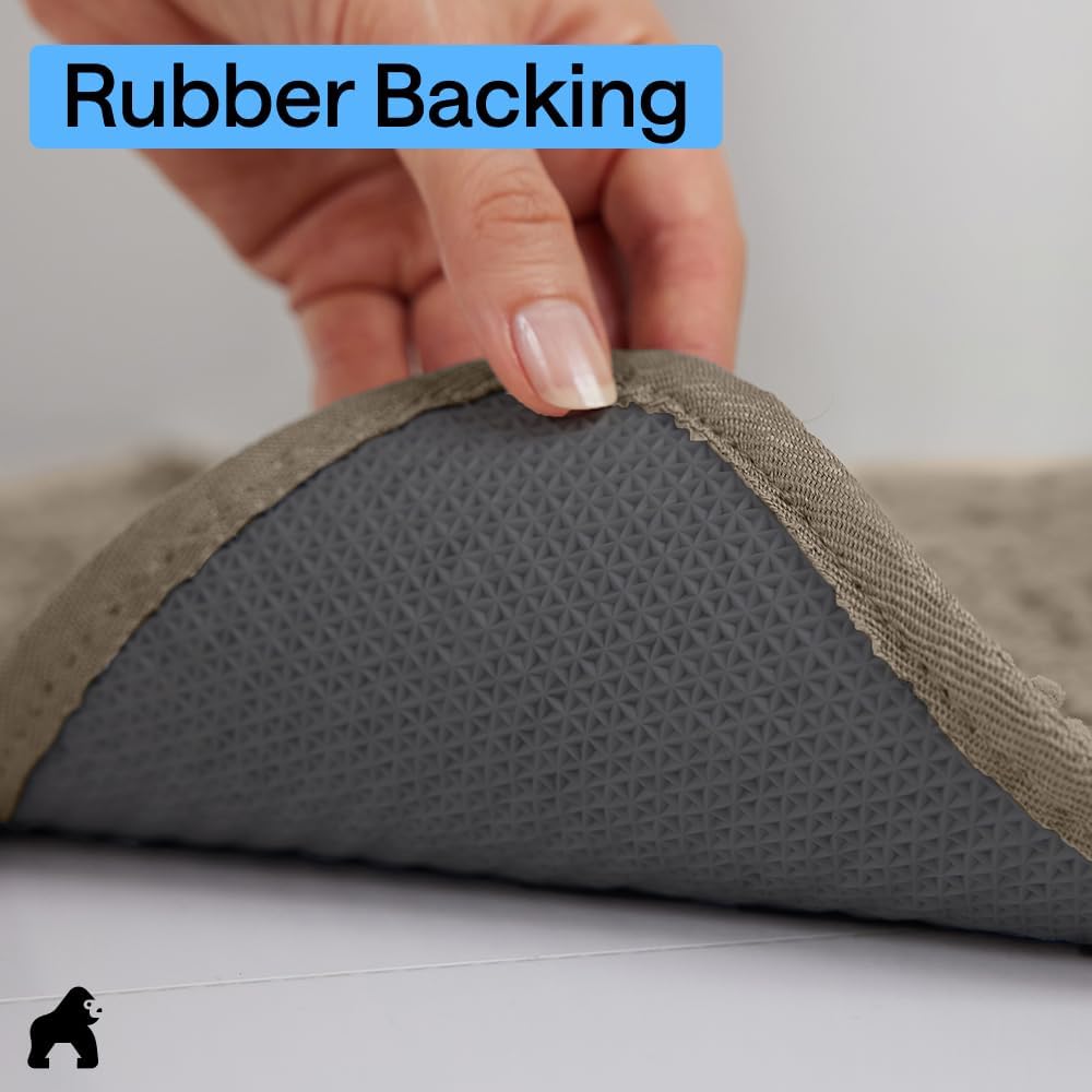 GORILLA GRIP SoakSTOPPER Dog Door Mat, 30x20 Machine Washable Rug Absorbent Doormat Captures Moisture Mud Dirt, Quick Dry Soft Chenille Entryway Rugs Indoor Entrance Mats for Dog Paws, Paw Grey