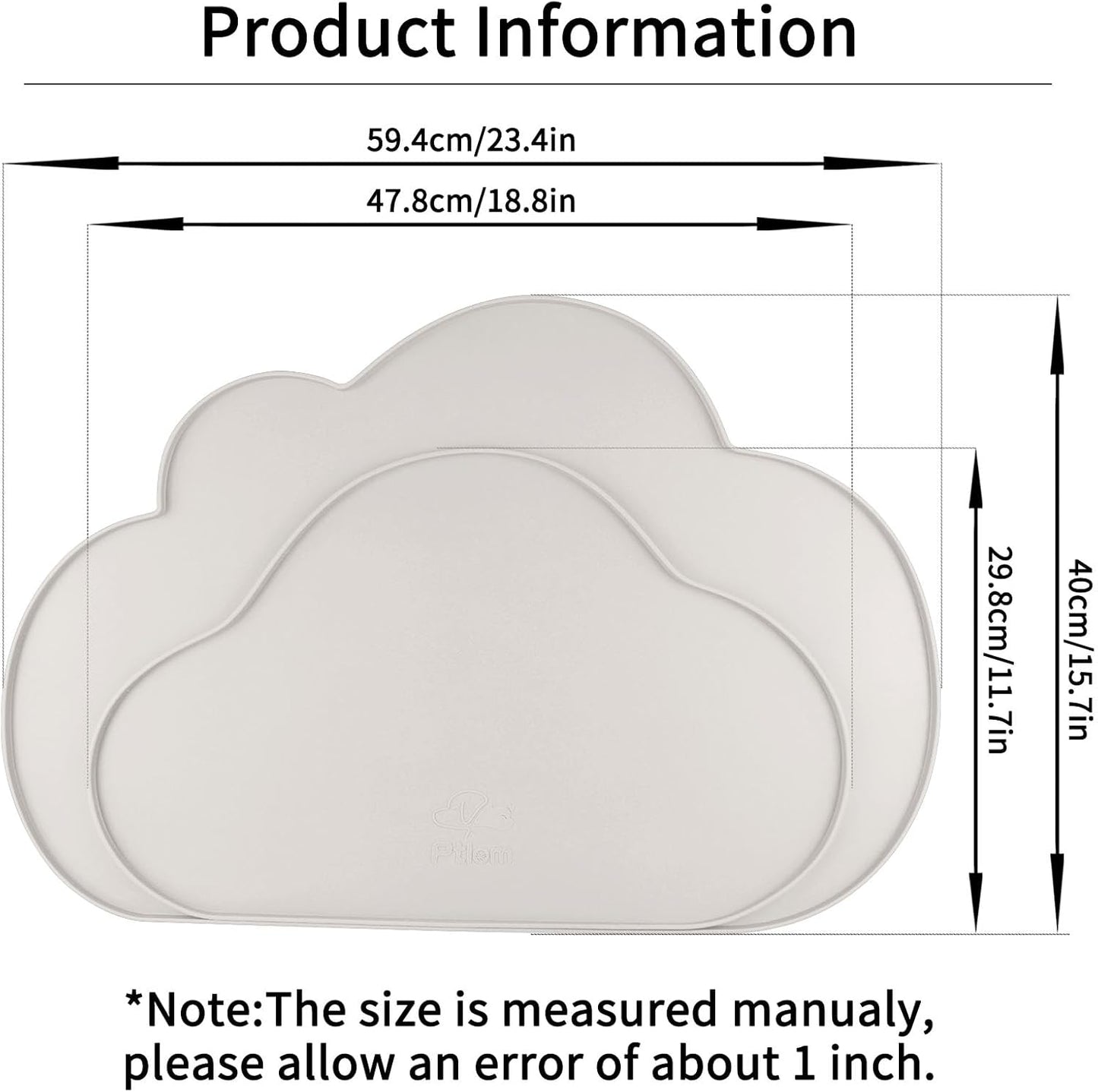 Ptlom Silicone Pet Placemat for Dogs and Cats, Non-Slip Waterproof Dog Feeding Bowl Mats for Food and Water, Small Medium Large Pet Puppy Tray Mat Prevent Residues from Spilling onto The Floor, Beige