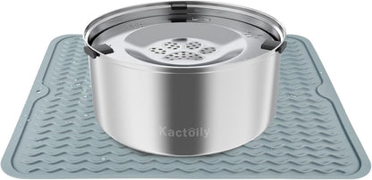 Kactoily 3L/101oz Large Capacity Dog Water Bowl Stainless Steel No Spill Dog Bowls Slow Drinking Dog Water Feeder Dispenser