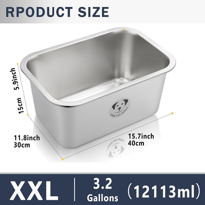 Stainless Steel Dog Bowls for Large Dogs, High Capacity Metal Dog Food Bowls, Food and Water Bowl for Larges, X-Large, and Big Dogs 1.25 Gallons