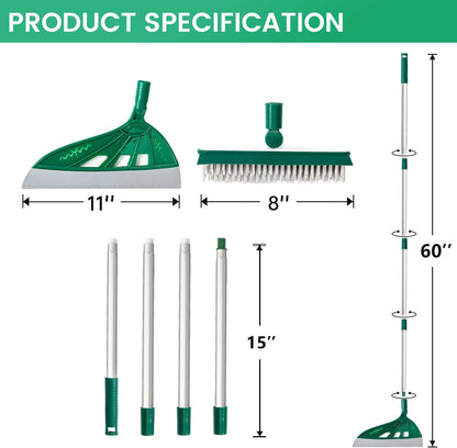 Air Broom Sweeper, Multifunction Silicone Broom, Household Floor Squeegee for Cleaning, Bathroom, Pet Hair, Dog Broom Brush Set Green