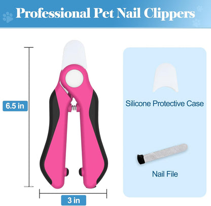 Swihauk Heavy Duty Dog Nail Clippers and Trimmers, Professional Pet Nail Clippers with Nail File for Dogs Cats Small Animal, Claw Clippers with Safety Guard to Prevent Over-Cutting, Blue