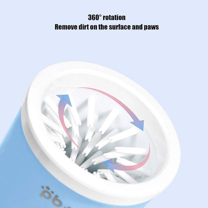 Dog Paw Cleaner, Paw Washer Detachable Pet Feet Cleaner Rotating Dog Portable Feet Cleaning Cup Portable Dog Foot Washer Accessory(Blue)