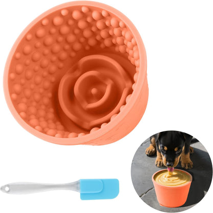 Dog Slow Feeder Lick Bowl - Non-Slip Licking Treat Dispenser for Small Medium Large Dogs, Promotes Anxiety Relief & Prevents Choking, Easy to Clean Feeding Bowl (Green, S)