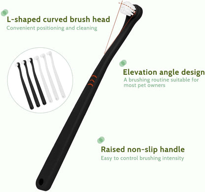 salbsever 4Pcs Dog Toothbrush Pet Toothbrush Soft Mini Cat Tooth Brush Puppy Tooth Brush, Travel Portable Mini Head Deep Clean Kit for Small Dog & Cat, Puppy, Kitten
