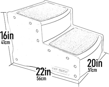 Pet Gear Easy Step II Extra Wide Pet Stairs, 2 Step for Dogs/Cats Up To 200 Pounds, Removable/Washable Carpet, Easy Assembly (No Tools Required), 3 Colors