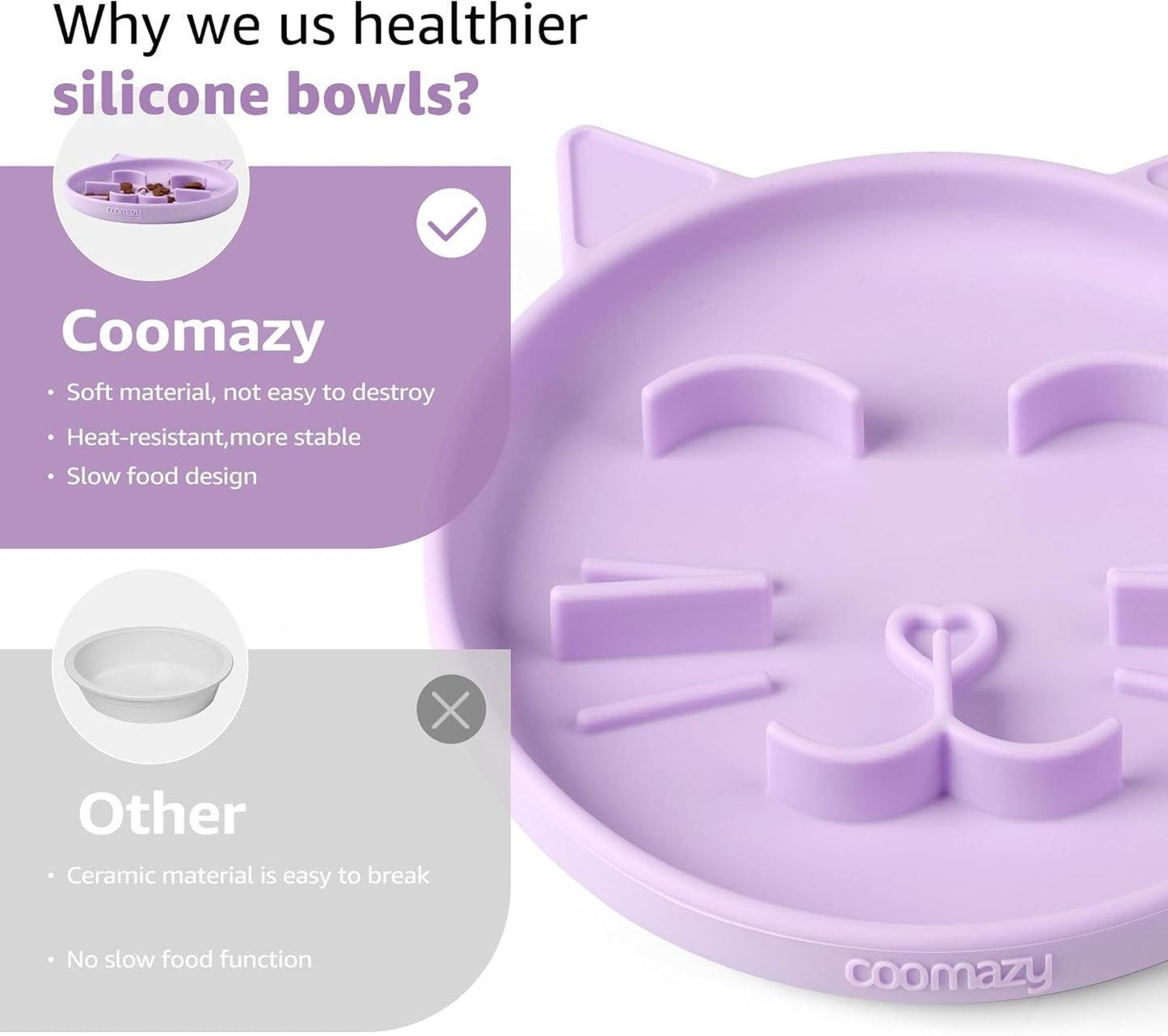 Coomazy Large Silicone Slow Feeder Dog Bowls, Interactive Puzzle Toy for Pets Food Training, Keeps Dogs Busy, Prevents Puppy Overeating (Dark Green, Large: 3.2Cup)