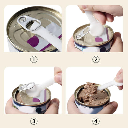 Pet Food Spoon, Cute Ice Cream Shape Dog Food Scoop with Sealing Clip Pet Food Can Spoon Food Grade ABS for Dogs Cats (Green Coffee)
