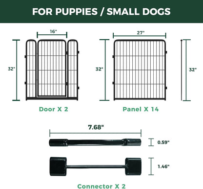 FXW Homeplus Unleashed Indoor Dog Playpen - Stress-Free and Safe Play, Heavy Duty 24 Inch 6 Panels Dog Pen for Puppy and Small Dogs, Black│Patented