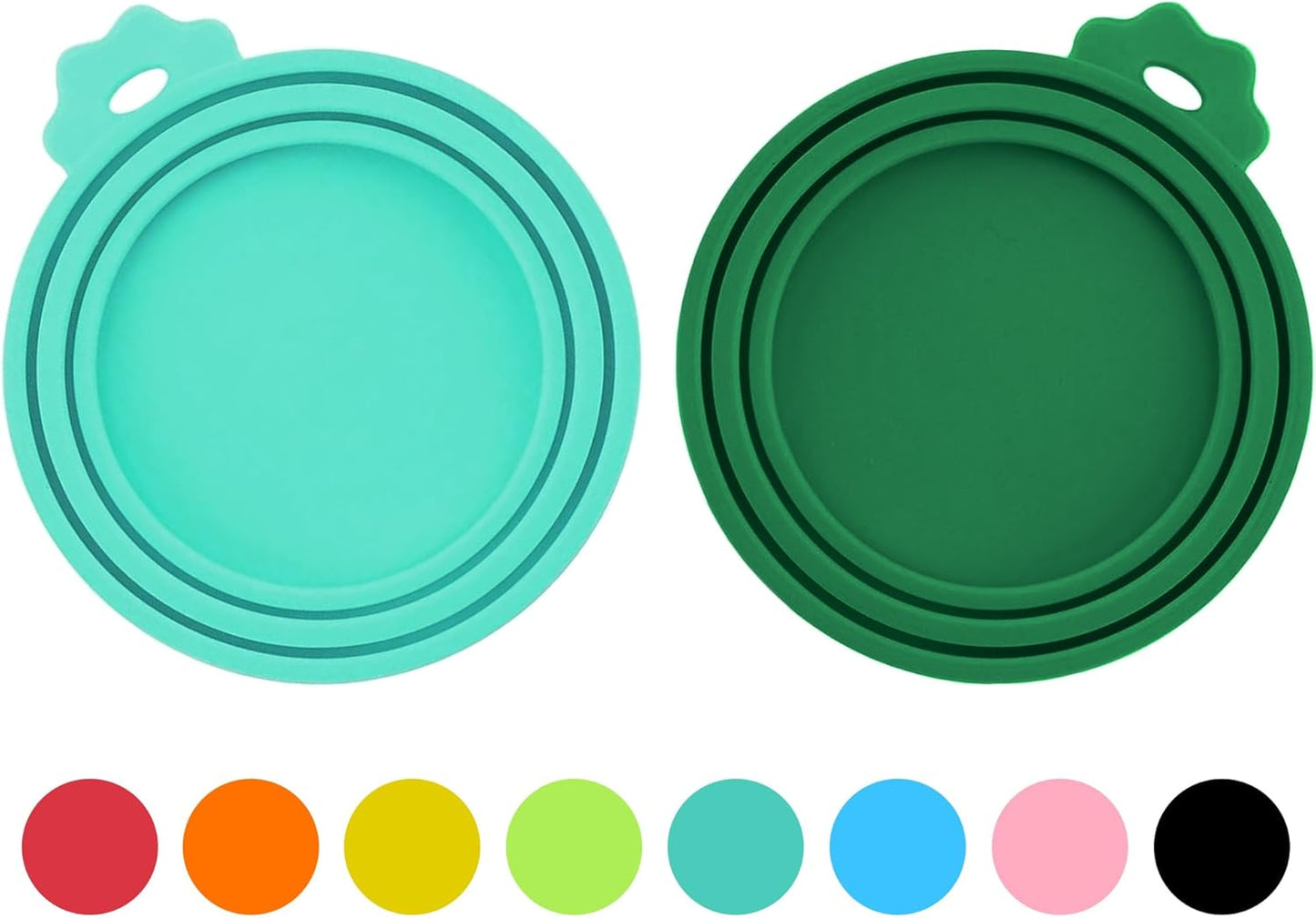 2 Pack Pet Food Can Covers, Silicone Universal Can Lids for Dog & Cat Food, BPA Free, One Fit Most Standard Size Food Cans Green/Blue