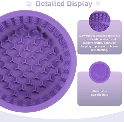 Dog Lick Bowl, ZOURYNUA Non-Slip Slow Feeder Dog Bowls, Enrichment Licking Mat for Distraction, Anxiety Relief Treat Dispenser Freezer, BPA Free Silicone & Dishwasher Safe (Pink, Small)