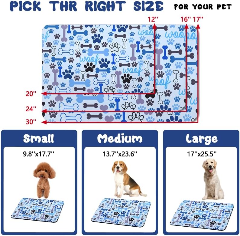 Dog Food Mats for Floors Waterproof, Pet Water Bowl Mats Pet Feeding Absorbent Placemats Plaid 12 * 20 inch