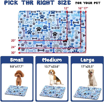 Dog Food Mats for Floors Waterproof, Pet Water Bowl Mats Pet Feeding Absorbent Placemats Plaid 12 * 20 inch