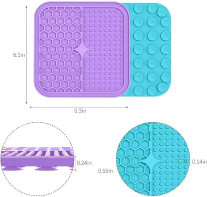 MateeyLife 2PCS Large Lick Mat for Dogs with Suction Cups, Slow Feeder Bowls, Cat Lick Mat for Anxiety Relief, Dog Toys to Keep Them Busy, Enrichment Toys for Bathing, Cat Licking Pad for Boredom