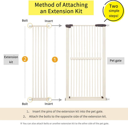 Lumizone Extra Tall Cat Gate 61.02" High Pressure Mounted Extra Wide 30.12"-34.05" (17Sizes) 1.37" Gap No Drilling Auto-Close Tall Pet Gate for Dogs (Black, 30.12"-34.05" W)