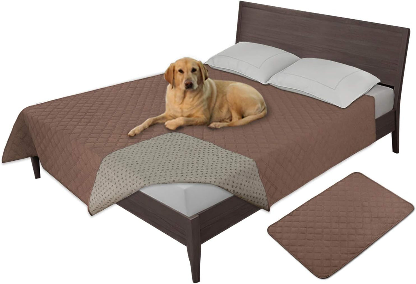 Easy-Going 100% Waterproof Dog Bed Cover, Non-Slip Pet Blanket for Furniture, Washable Couch Cover, Repleasement Sofa Cover (68x82 in,Gray)
