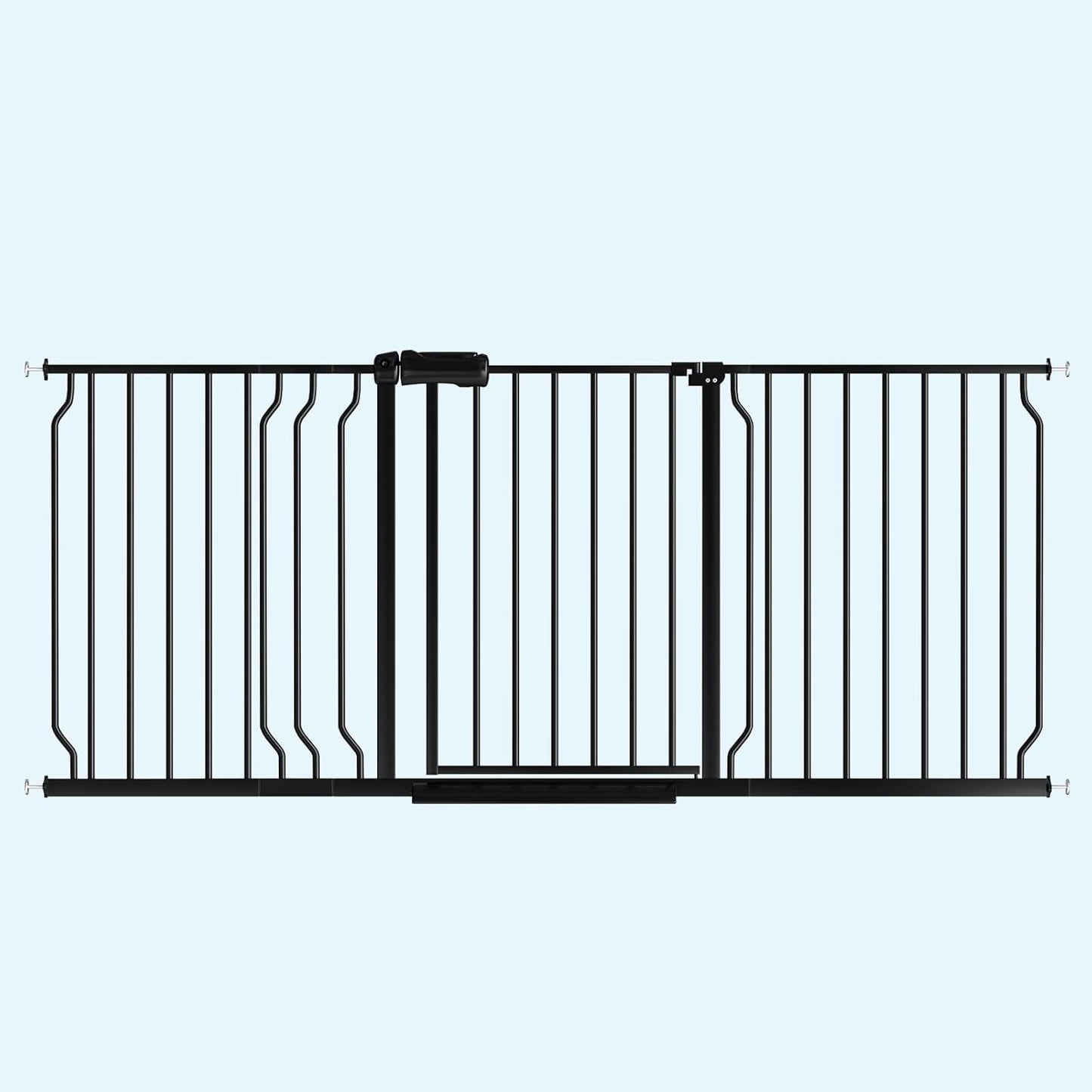 WAOWAO Baby Gate 71.65-85.03" Extra Wide Pressure Mounted Walk Through Swing Auto Close Safety Metal Black Toddler Kids Child Dog Pet Puppy for Stairs,Doorways,Kitchen