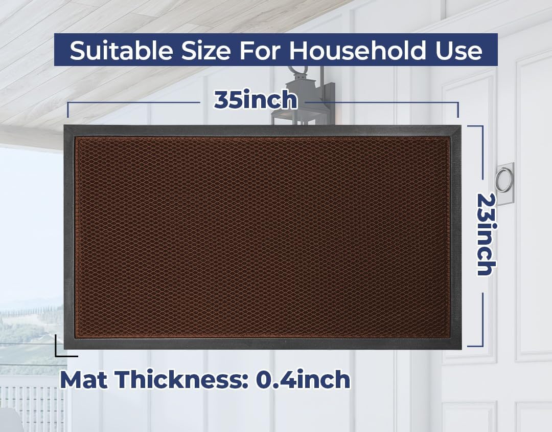 Muddy Mat® Meshy Mat™ Door Mat Heavy-Duty Quick-Dry Floor Mat, Sand & Dirt Trapper for Indoor & Outdoor, Ideal for Entrance, Mudrooms,Patios & Garages,Low-Profile,Non-Slip,Washable– Black 17"x30"x0.4"