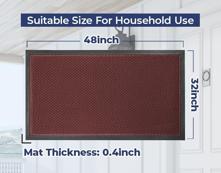 Muddy Mat® Meshy Mat™ Door Mat Heavy-Duty Quick-Dry Floor Mat, Sand & Dirt Trapper for Indoor & Outdoor, Ideal for Entrance, Mudrooms,Patios & Garages,Low-Profile,Non-Slip,Washable– Black 17"x30"x0.4"