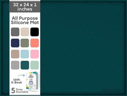 Dog Food Mat - Raised Edges Dogs Mat for Food and Water Prevent Spill, Waterproof Cat Food Mats Protect Floors, Easy Clean Dog Bowl Mats for Food and Water, Silicone Pet Feeding Placemats