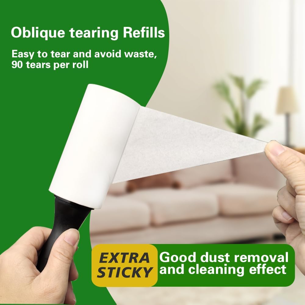Lint Rollers for Pet Hair Extra Sticky, 600 Sheets Value Set Lint Roller with 2 Upgraded Handles, 6 Rollers Portable Pet Lint Remover for Clothes, Furniture, Carpet, Dog & Cat Hair Removal