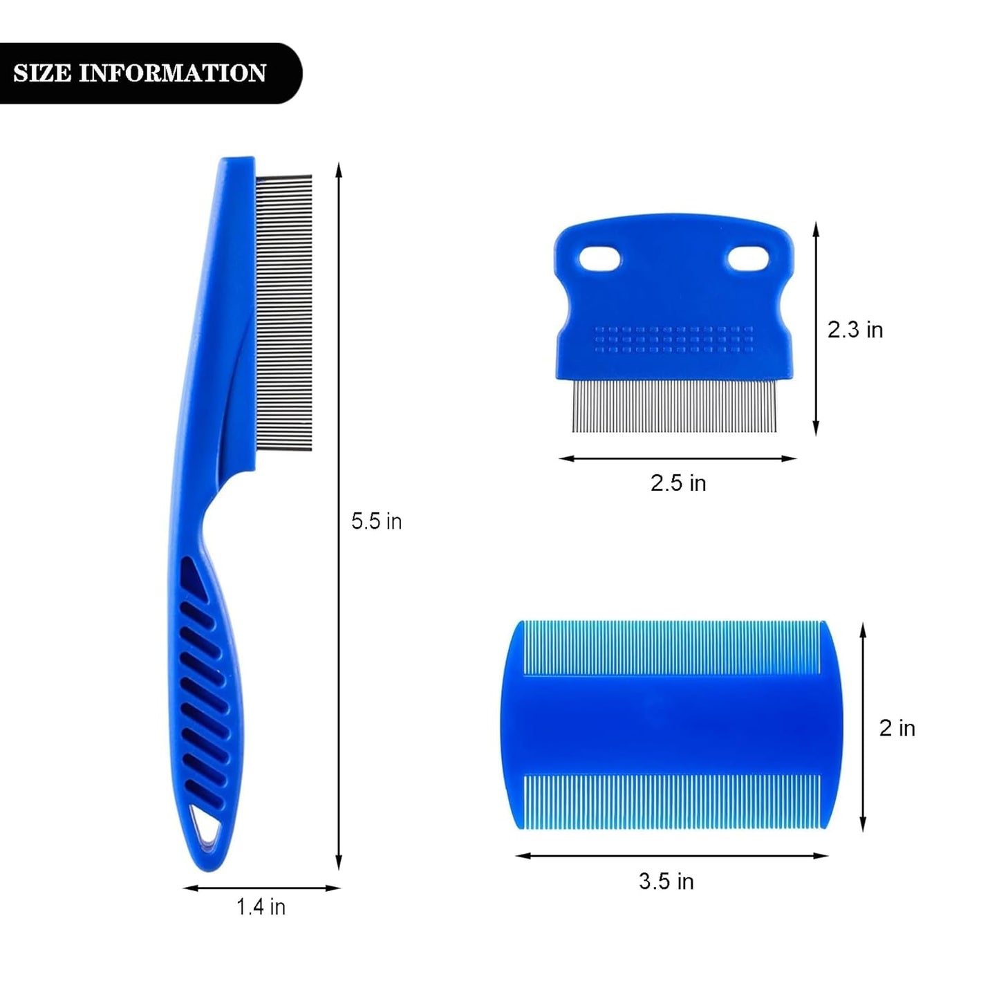6-Piece Pet Grooming Kit, Stainless Steel Dog & Cat Combs for Flea Removal, Dematting, Shedding & Tear Stain Care, Gentle Detangling Brush for Long/Short Hair Pets kkmilamila