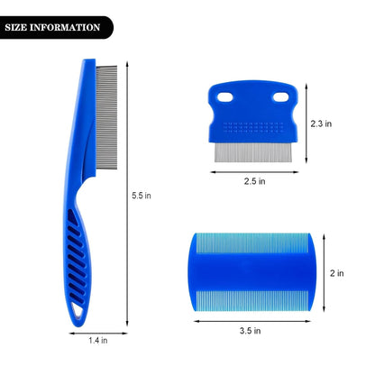 6-Piece Pet Grooming Kit, Stainless Steel Dog & Cat Combs for Flea Removal, Dematting, Shedding & Tear Stain Care, Gentle Detangling Brush for Long/Short Hair Pets kkmilamila