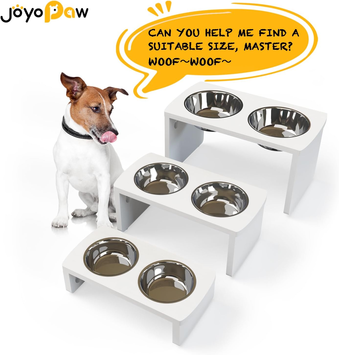 Elevated Dog Bowls, Bamboo Raised Dog Bowl for Medium Dogs, with 2 Stainless Steel Bowls (7'' Tall-40 oz Bowl)