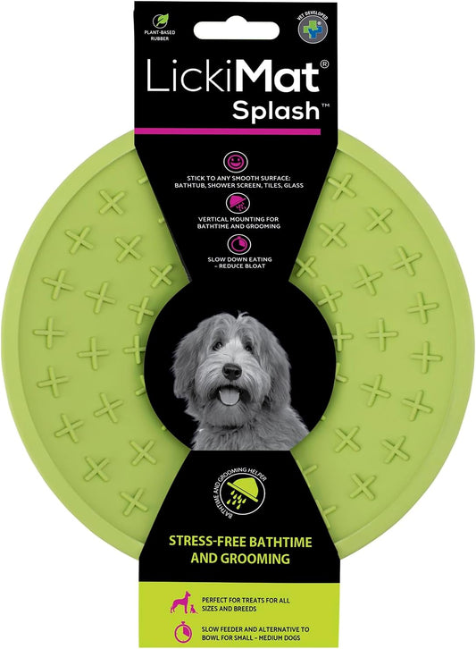 LickiMat Splash, Dog Slow Feeder Bowl Lick Mat, Boredom Anxiety Reducer, Sticks to Smooth Surface; Perfect for Food, Treats, Yogurt, or Peanut Butter. Fun Alternative to Slow Feed Dog Bowl, Turquoise