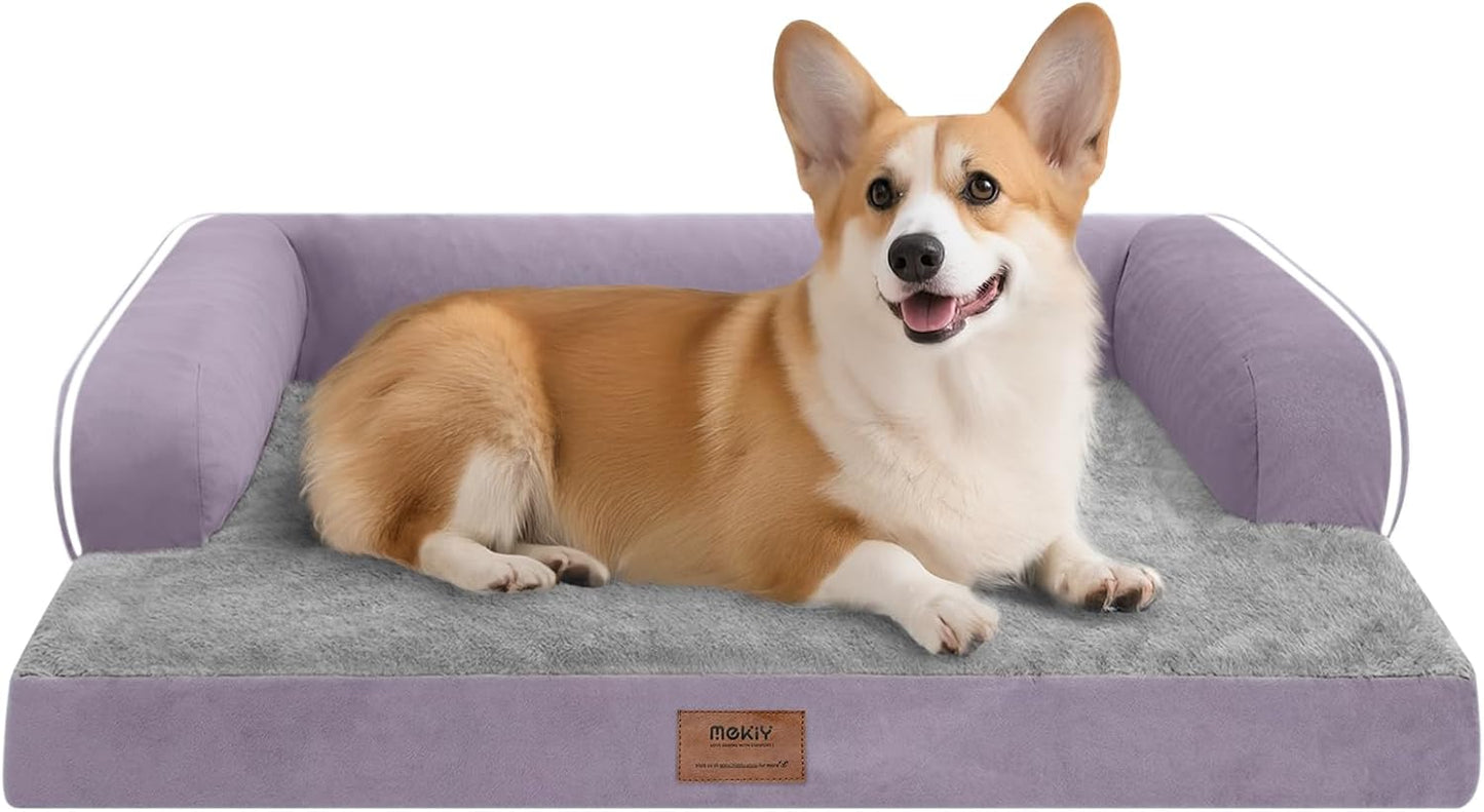 Large Dog Bed Orthopedic Washable - Beds Bolster - Medium XL XLarge Big Dogs - Memory Foam Couch Sofa - Waterproof with Removable Cover