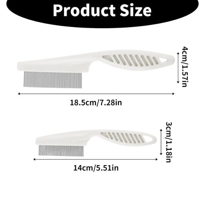 TIESOME Pet Hair Comb Tear Stain Removal,2 Pack Multifunctional Pets Grooming Comb Kit 2 in 1 Dog Combs Stainless Grooming Massage Dual-Sided Comb for Knots Crust Floating Hair Tangle Fleas(Pink)