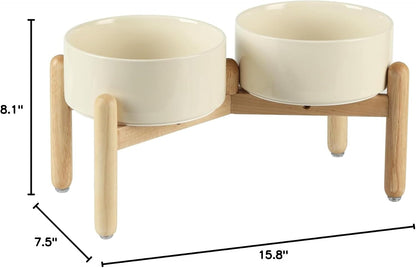 Havniva 8.3inch Ceramic Raised Dog Bowl with Stand, Elevated Dog Bowls for Large Breed Dog Food and Water Bowl Non-Slip Dog Dish Large Capacity Feeding Pet Water Bowl