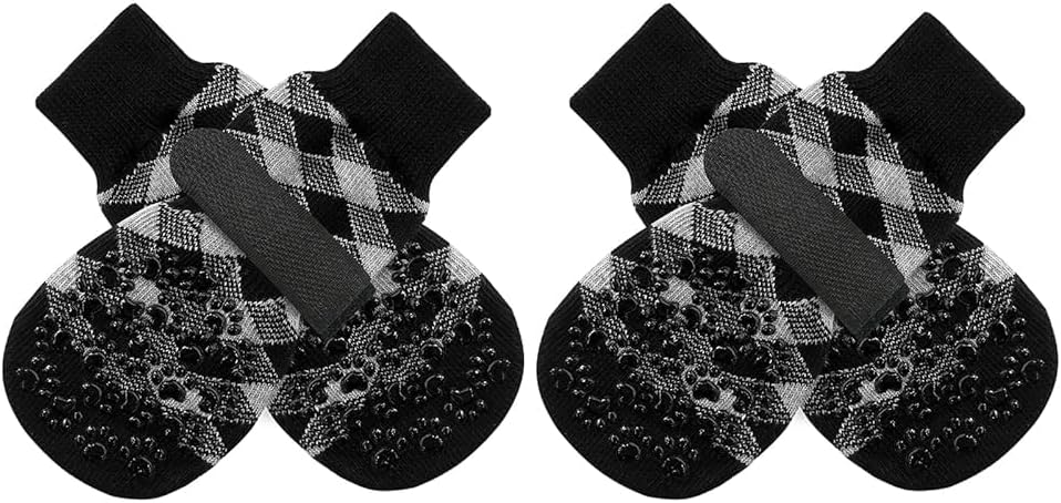EXPAWLORER Anti Slip Dog Socks to Prevent Licking Paws, Dog Shoes for Hot Pavement, Dog Booties for Small Medium Large Senior Dogs, Traction Control Boots & Paw Protectors for Hardwood Floors