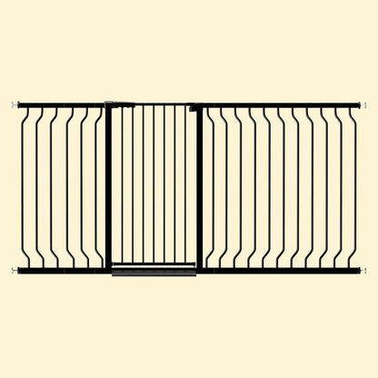 ALLAIBB White 40.55" Extra Tall Wide 57.48-73.62" Baby Gate Pressure Mounted Walk Through Child Kids Safety Toddler Tension Pet Dog Gates with Extension for Doorways Kitchen