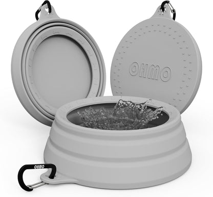 OHMO Spill Proof Collapsible Dog Water Bowl 24oz for Cars, No Splash Portable Bowls for Dog Travel, Dishwasher Safe, Pet Essentials for Road Trips, Cat Travel Accessories