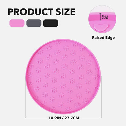 Silicone Pet Food Mat - Waterproof Dog & Cat Feeding Mat with High Lip to Prevent Spills & Protect Floors, Black