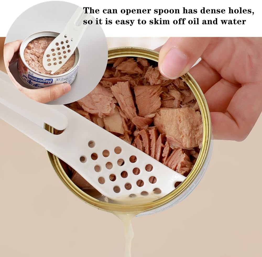 2 PCS Pet Food Can Spoon - Multifunctional Dog & Cat Food Scoop with Can Opener, Mini Spatula for Wet Food Feeding