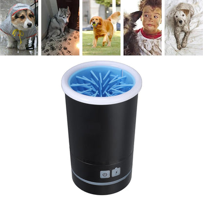 Automatic Dog Cleaner, Soft Electric Washer USB Rechargeable Portable Cleaner Cup, Dog Foot Cleaning Machine for Small to Medium Dogs Cats (White Blue)