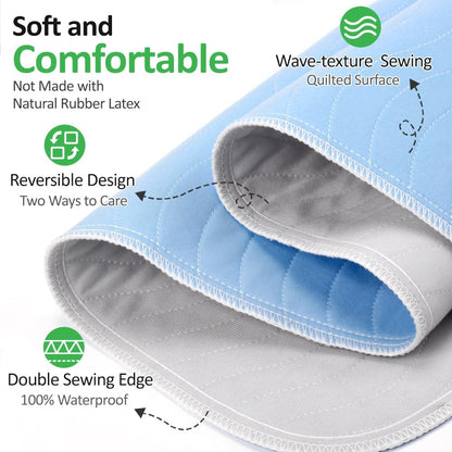 Washable Underpads 36"x36"(4 Pack)– Dual-Sided & Ultra-Thick, Heavy Duty Waterproof Nursing Pads Incontinence Bed Pads, Reusable Washable Pee Pads for Dogs, Diaper Changing & Adults Pads